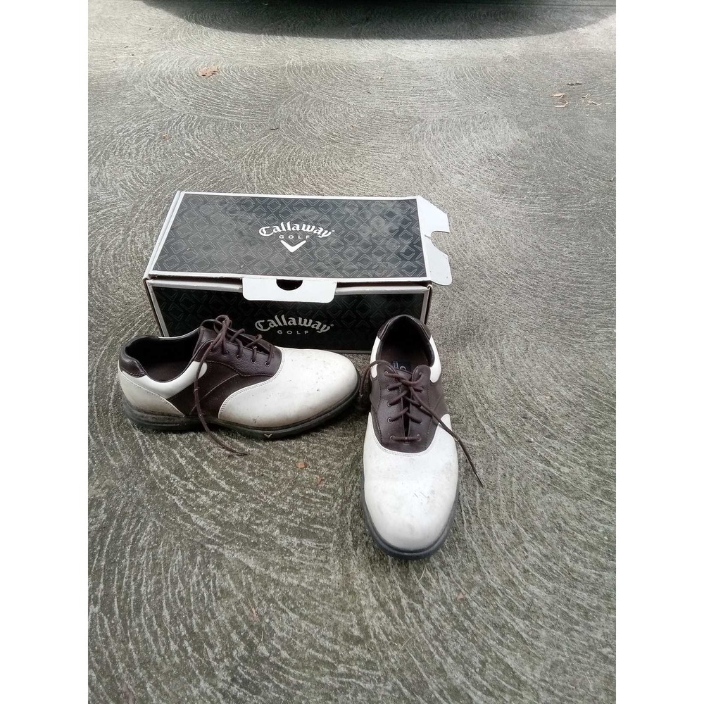 Callaway Golf CG Sport Comfort Saddle Shoes White Mocha M399 Mens 10.5 W Wide